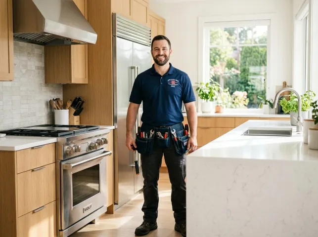 Appliance Repair Hero technician in a Black Diamond, WA kitchen after an appliance repair
